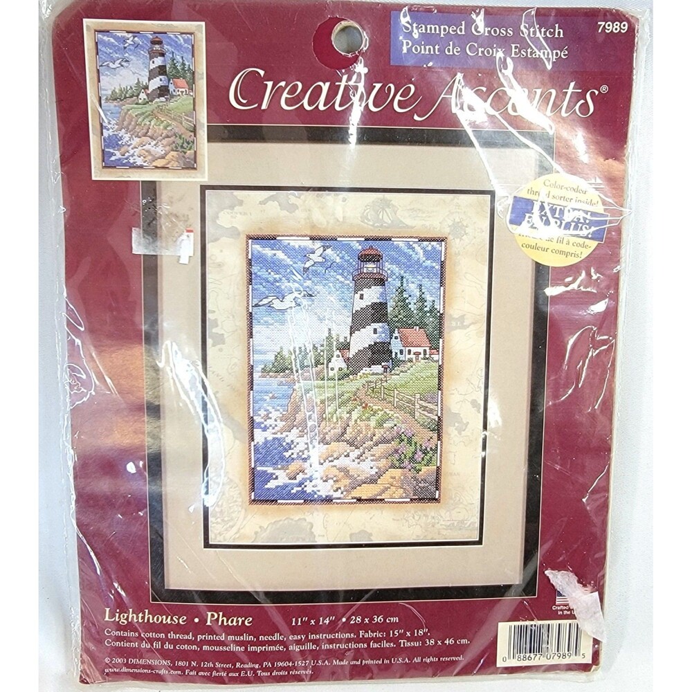 Dimensions Creative Accents Lighthouse 11" x 14" Cross Stitch Kit #7989